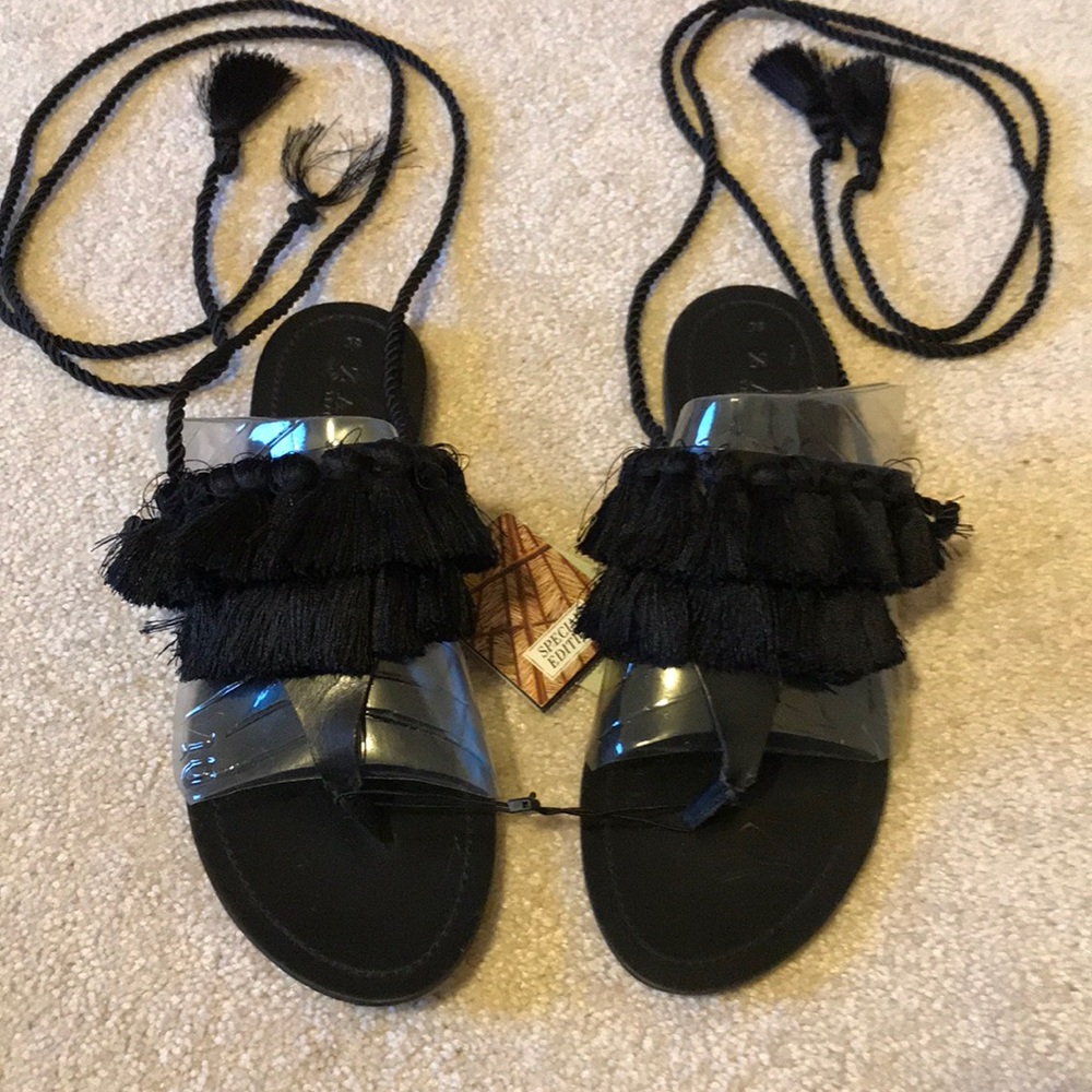 Zara ankle wrap sandals